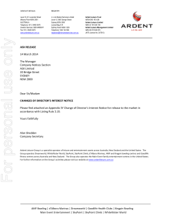 Change of Director`s Interest