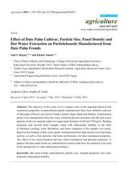 Effect of Date Palm Cultivar, Particle Size, Panel Density and Hot