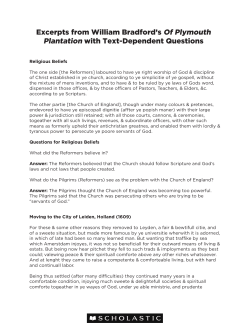 Of Plymouth Plantation Answer Key