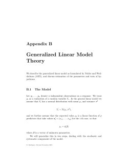 B. Generalized Linear Model Theory