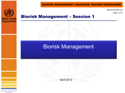 BRM ATP Session 1 - World Health Organization