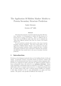 The Application Of Hidden Markov Models to Protein Secondary