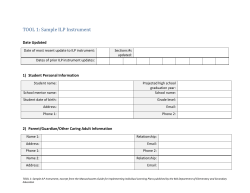 Sample ILP Instrument - Massachusetts Department of Elementary
