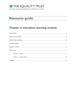 the Theatre in Education resource