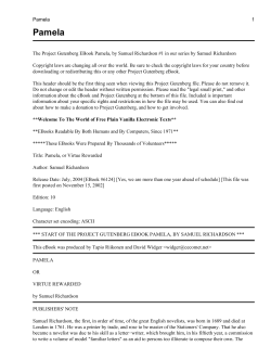 Pamela, or Virtue Rewarded, Volume 1