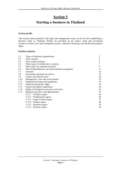 Section 5 Starting a business in Thailand