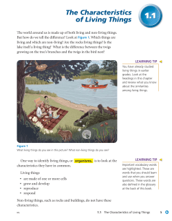 The Characteristics of Living Things