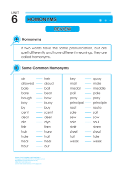 6 homonyms - Singapore Asia Publishers