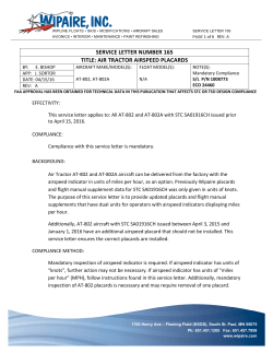 SERVICE LETTER NUMBER 165 TITLE: AIR TRACTOR AIRSPEED