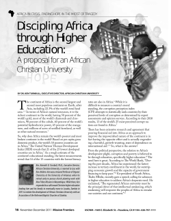 Discipling Africa through Higher Education