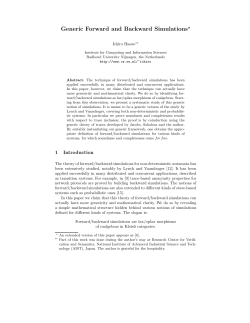 Generic Forward and Backward Simulations