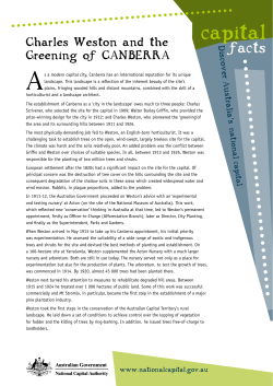 to the Fact Sheet - National Capital Authority