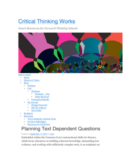 Critical Thinking Works - College of Education