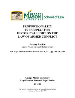 proportionality in perspective: historical light on the law of armed