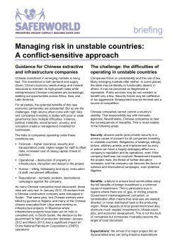 Managing risk in unstable countries