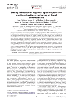 Strong influence of regional species pools on continent