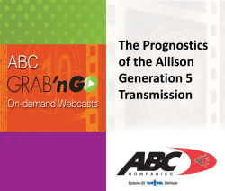 The Prognostics of the Allison Generation 5 Transmission