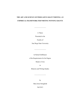 The Art and Science of Persuasive Grant Writing: An
