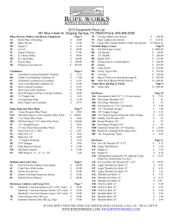 2012 Equipment Price List 551 Blue Creek Dr
