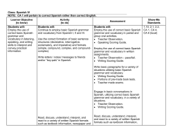 Spanish IV Curriculum