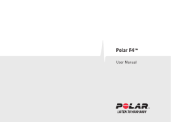 Polar F4 User Manual - Support | Polar.com