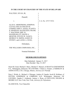 Walter Ryan, Jr. v. Alan S. Armstrong, et al. - Delaware Courts