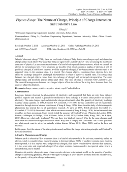 Physics Essay: The Nature of Charge, Principle of