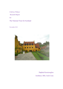 Culross Palace Final Report - National Trust for Scotland