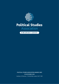 PSA Awards 2005 - The Political Studies Association