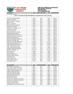 FLAGSTONES ID# PRICE PER POUND ID# PRICE PER TON 1