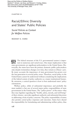 Racial/Ethnic Diversity and States` Public Policies