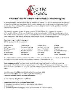 Educator`s Guide to Intro to Reptiles! Assembly