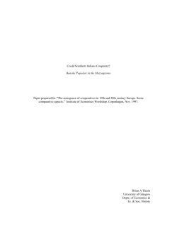 Could Southern Italians Cooperate? Banche Popolari in the