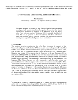 Event Structure, Unaccusativity, and Locative Inversion