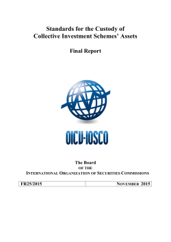 Standards for the Custody of Collective Investment Schemes