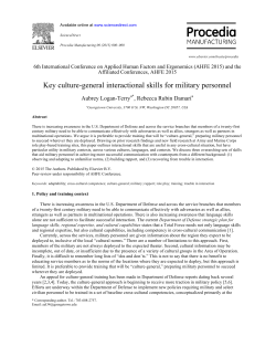 Key culture-general interactional skills for military personnel