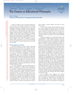 The Oceans as Educational Philosophy