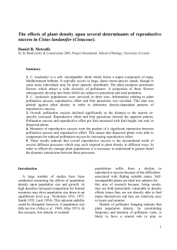 The effects of plant density upon several determinants of