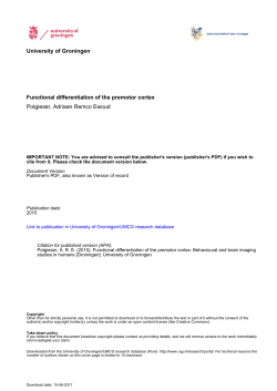 Functional differentiation of the premotor cortex Potgieser