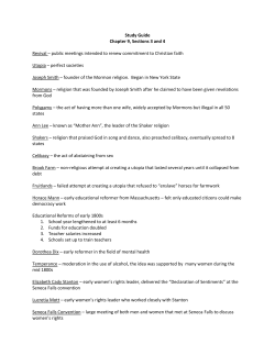 Study Guide Chapter 9, Sections 3 and 4 Revival &ndash; public meetings