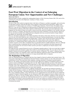 East-West Migration in the Context of an Enlarging European Union