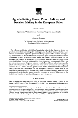 Agenda Setting Power, Power Indices and Decision Making in the