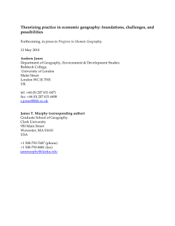 Theorizing practice in economic geography