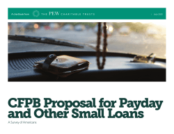 CFPB Proposal for Payday and Other Small Loans