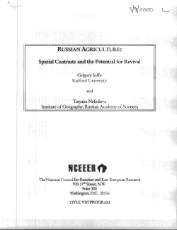 Russian Agriculture - University Center for International Studies