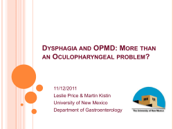 Dysphagia and OPMD - UNM Department of Neurology