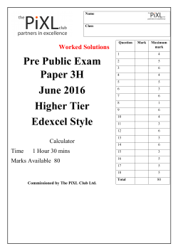 Pre Public Exam Paper 3H June 2016 Higher Tier Edexcel Style