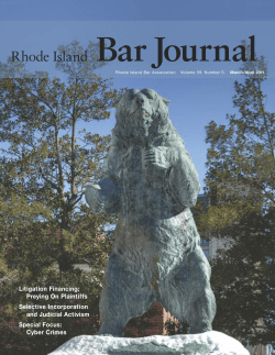 March/April, 2011 issue - Rhode Island Bar Association