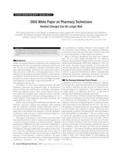 2002 White Paper on Pharmacy Technicians