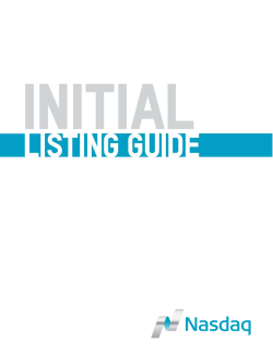 NASDAQ`s Initial Listing Guide